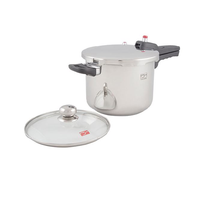 دیگ زودپز پارس استیل 6 لیتری با درب پیرکس