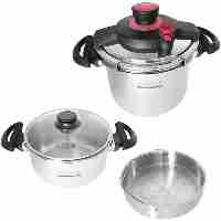 دیگ زودپز دوقلو فورته 4 و 6 لیتری با بخاپز