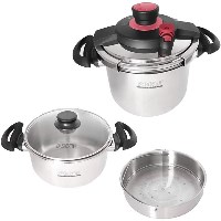 دیگ زودپز دوقلو فورته 4 و 6 لیتری با بخاپز