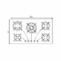 اجاق گاز رومیزی الکترواستیل مدل G-5908 پنج شعله
